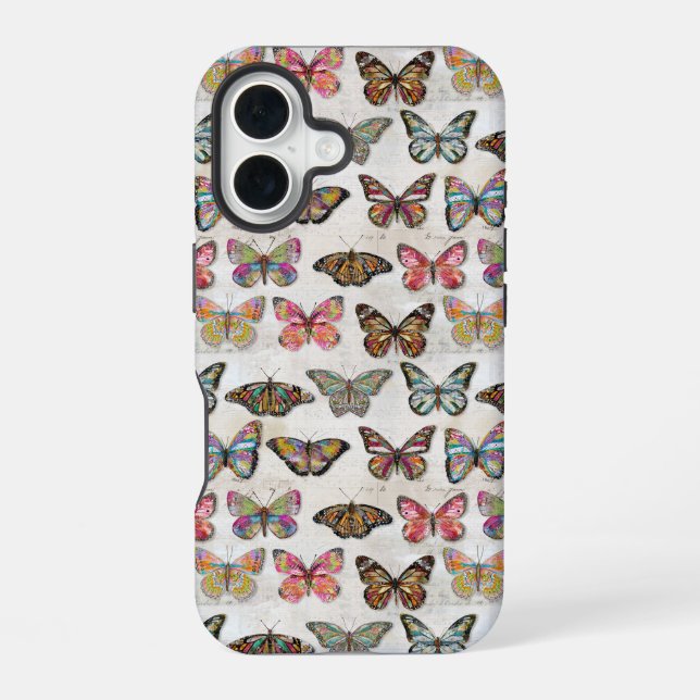 Schmetterlingsliebe iPhone 16 Hülle (Rückseite)