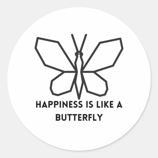 Schmetterlingsliebhaber: Glück ist wie ein Schmett Runder Aufkleber (Vorderseite)