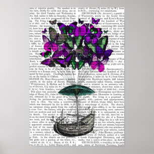 Schmetterlingsluftschiff 2 Lila und grün Poster