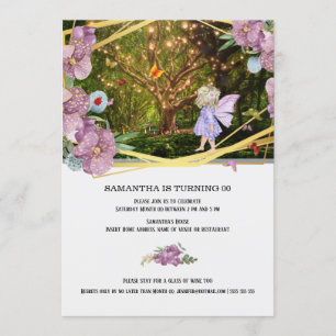 Schmetterlingsmädchen aus feinen Gartenfireflies Einladung