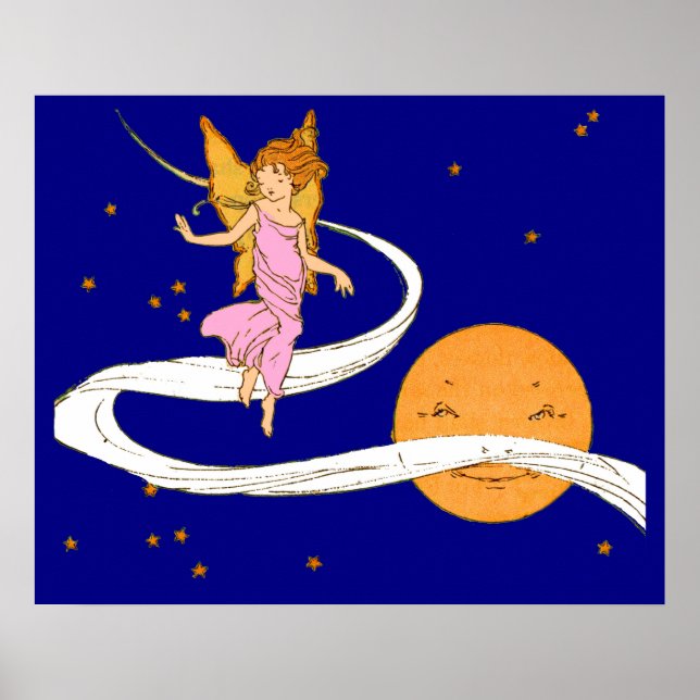 Schmetterlingsmädchen im Weltraum Poster (Vorne)