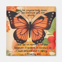 Schmetterlingsmagnet 1 Timotheus 4:12