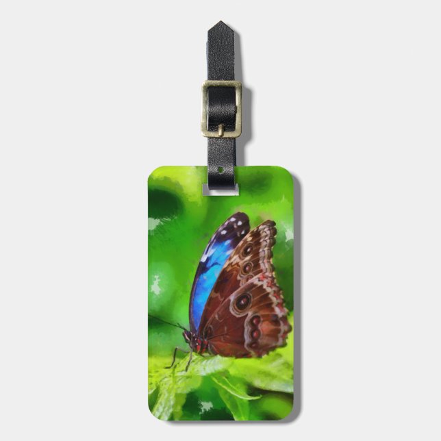 Schmetterlingsmalerei Gepäckanhänger (Vorderseite vertikal)