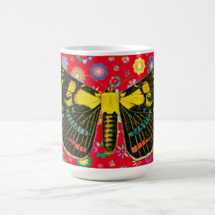 Schmetterlingsmarine Blume Naturkunde Kaffeetasse