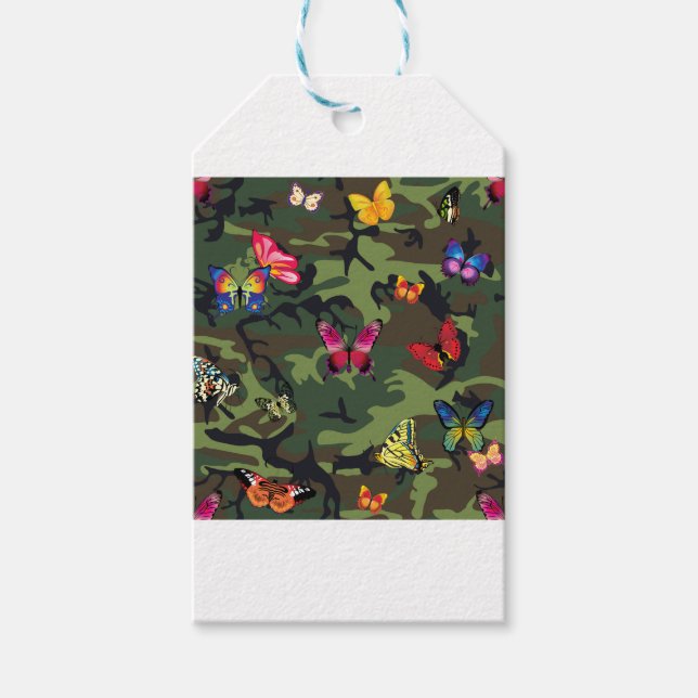 Schmetterlingsmarouflage Geschenkanhänger (Vorderseite)