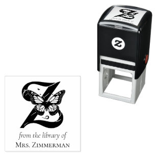 Schmetterlingsmonogramm Buchstabe Z Aus der Biblio Permastempel