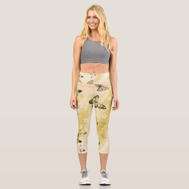 Schmetterlingsmuster 10 capri leggings (Vorderseite)