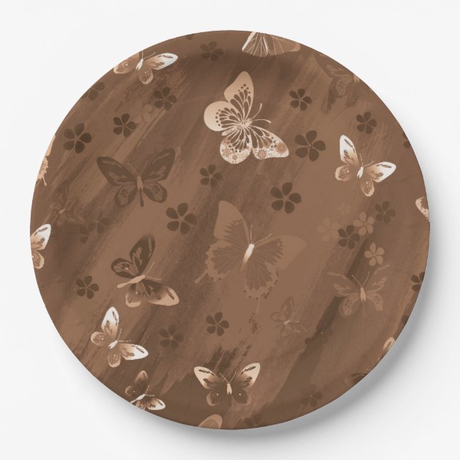 Schmetterlingsmuster 15 pappteller (Vorderseite)