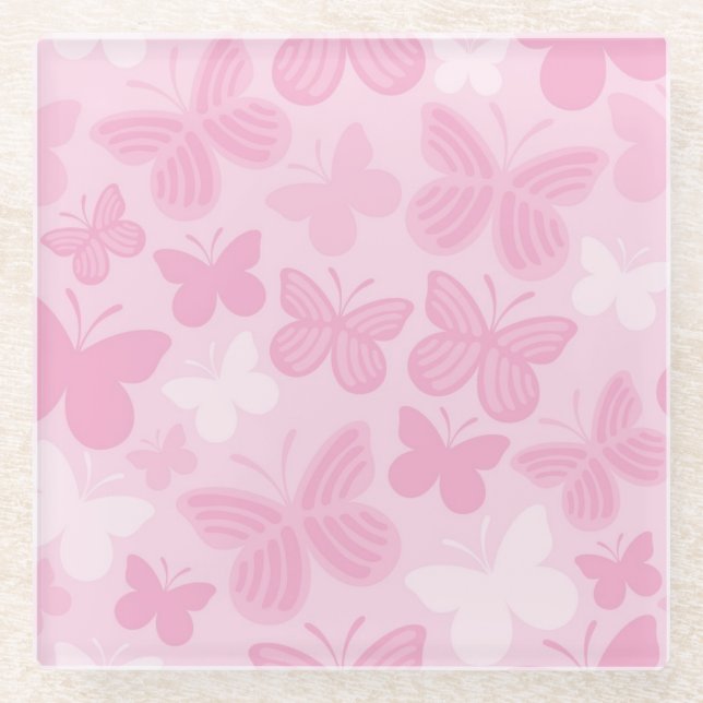 Schmetterlingsmuster 2 glasuntersetzer (Vorderseite)