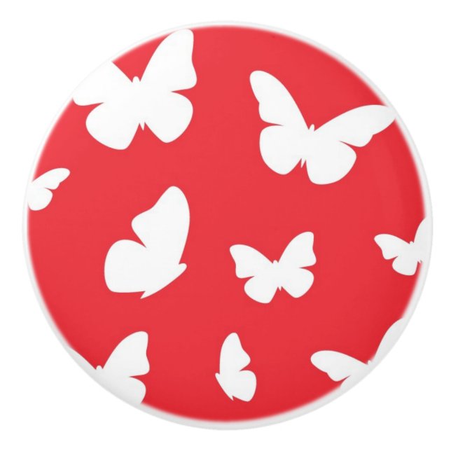 Schmetterlingsmuster 2 keramikknauf (Vorderseite)