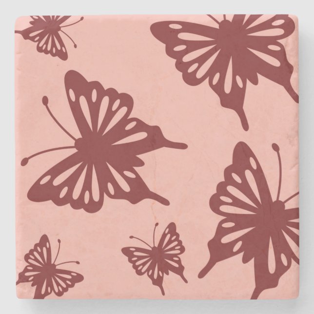 Schmetterlingsmuster 3 steinuntersetzer (Vorderseite)