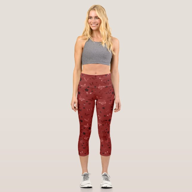 Schmetterlingsmuster 6 capri leggings (Vorderseite)