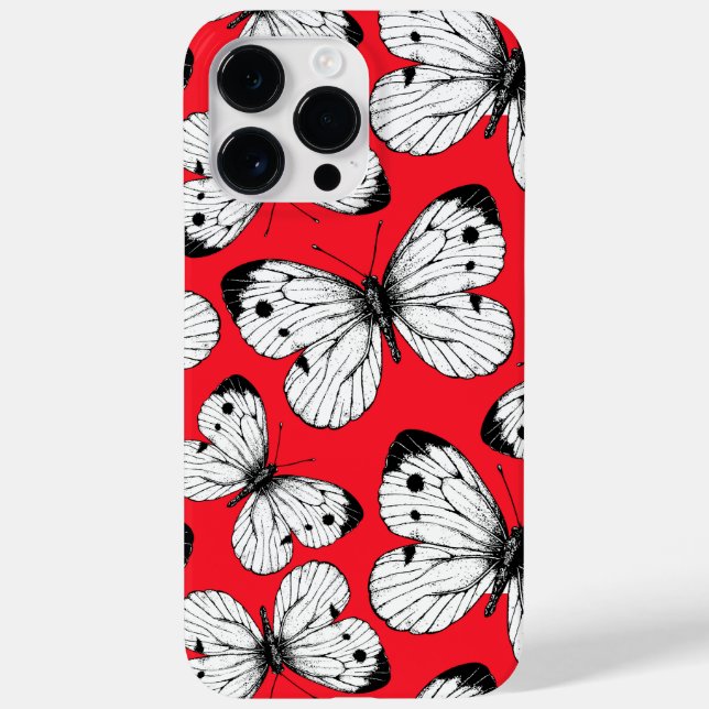 Schmetterlingsmuster aus Kohl in Rot Case-Mate iPhone Hülle (Rückseite)