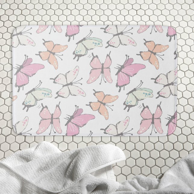 Schmetterlingsmuster Badematte (bath mat with butterfly pattern)