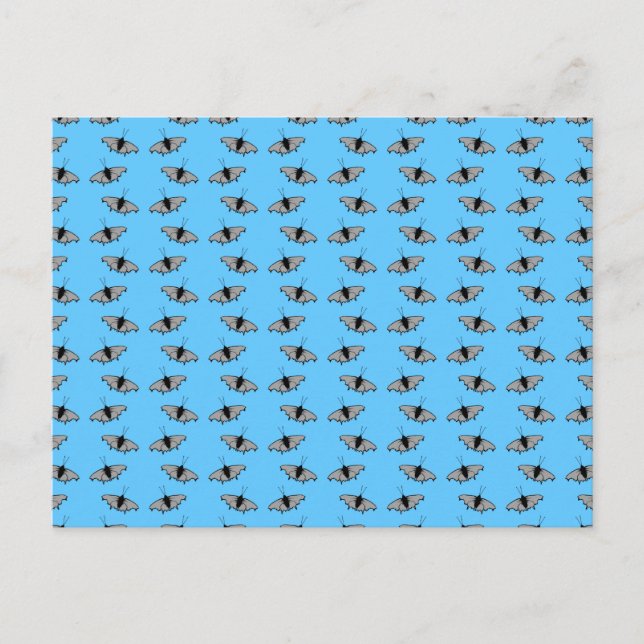 Schmetterlingsmuster Blau. Postkarte (Vorderseite)