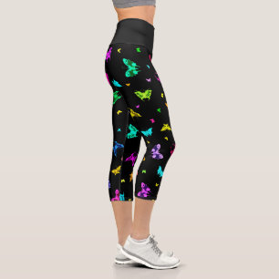 Schmetterlingsmuster Capri Leggings