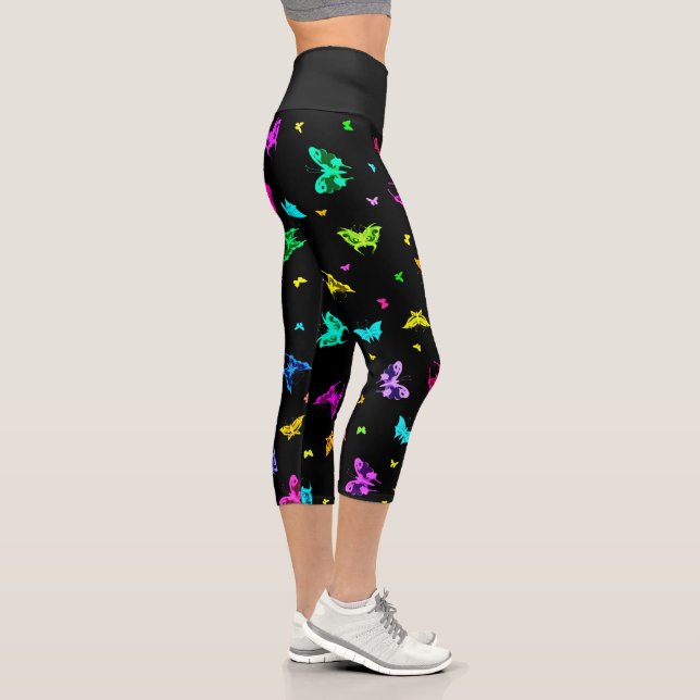 Schmetterlingsmuster Capri Leggings (Rechts)