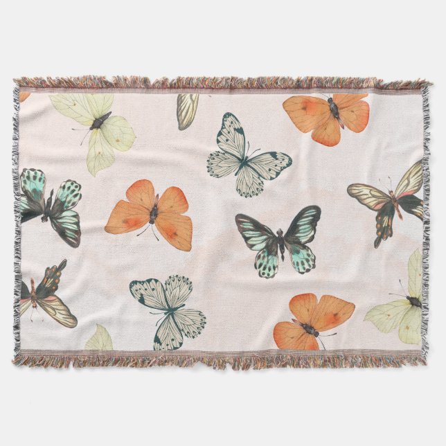 Schmetterlingsmuster-Fleece-Baumwoll-Decke Decke (Vorderseite)