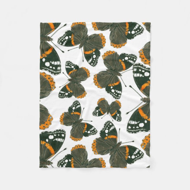 Schmetterlingsmuster Fleecedecke (Vorderseite)