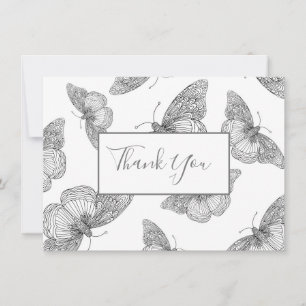 Schmetterlingsmuster für Pen und Tinte Dankeskarte