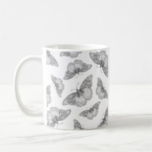 Schmetterlingsmuster für Pen und Tinte Kaffeetasse