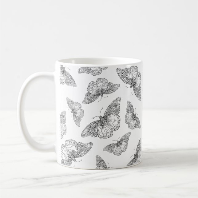 Schmetterlingsmuster für Pen und Tinte Kaffeetasse (Links)