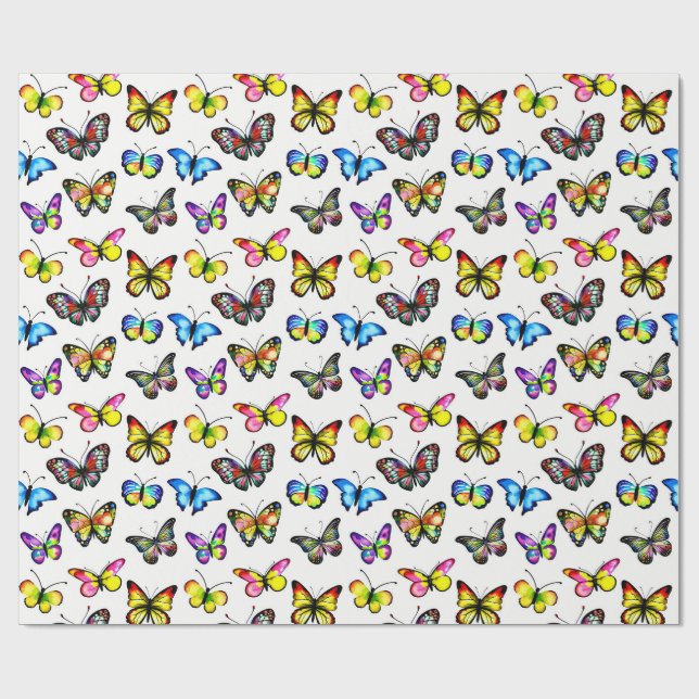 Schmetterlingsmuster Geschenkpapier (Flach)