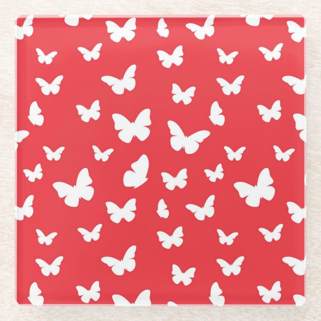 Schmetterlingsmuster Glasuntersetzer (Vorderseite)