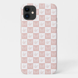 Schmetterlingsmuster in Rosa und Weiß Case-Mate iPhone Hülle