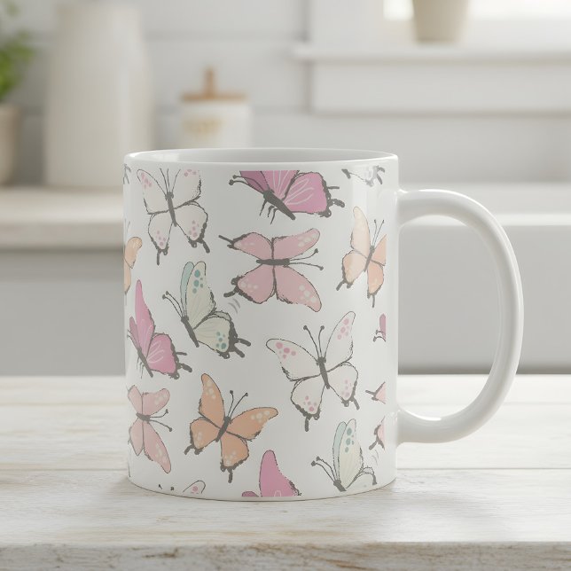 Schmetterlingsmuster Kaffeetasse (butterfly pattern mug)