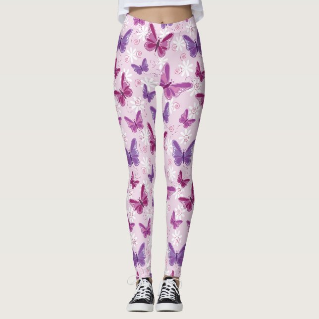Schmetterlingsmuster Leggings (Vorderseite)
