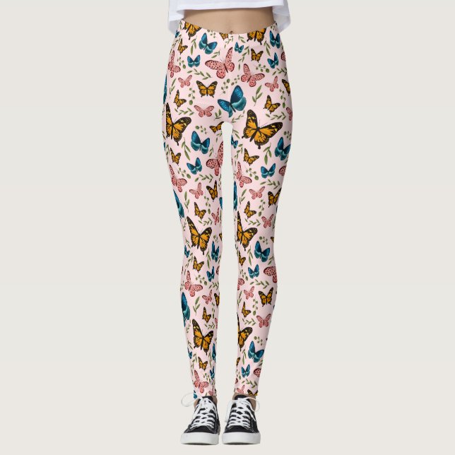 Schmetterlingsmuster Leggings (Vorderseite)