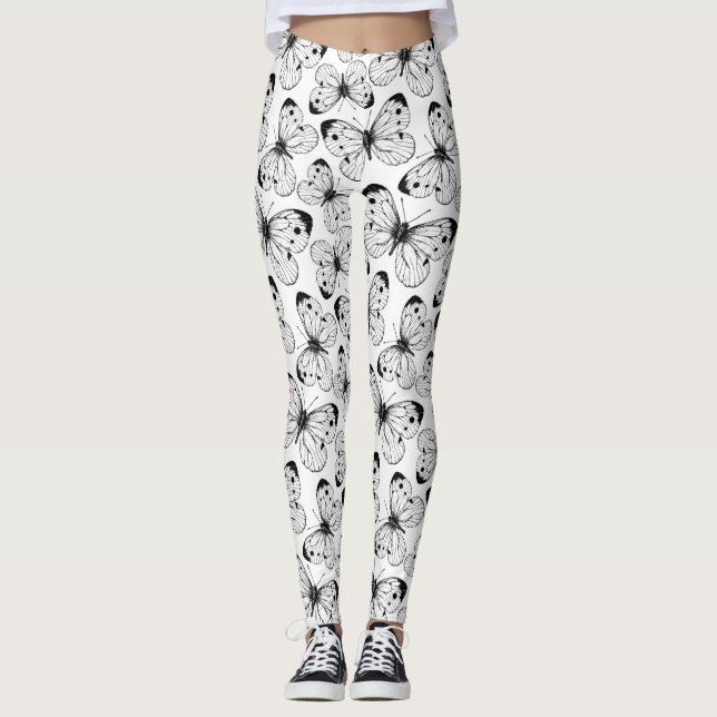 Schmetterlingsmuster Leggings (Vorderseite)