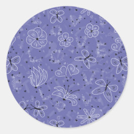 Schmetterlingsmuster LIEBE - nahtlos. Runder Aufkleber