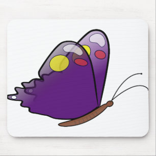 Schmetterlingsmuster Lila Farben Flügelinsekten Mousepad