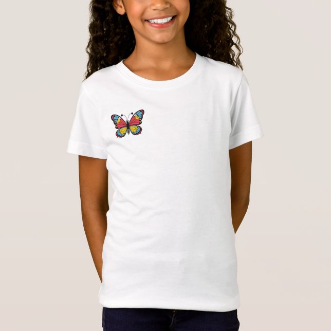 Schmetterlingsmuster Mädchen T-Shirt (Vorderseite)