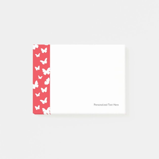 Schmetterlingsmuster Post-it Klebezettel (Vorderseite)