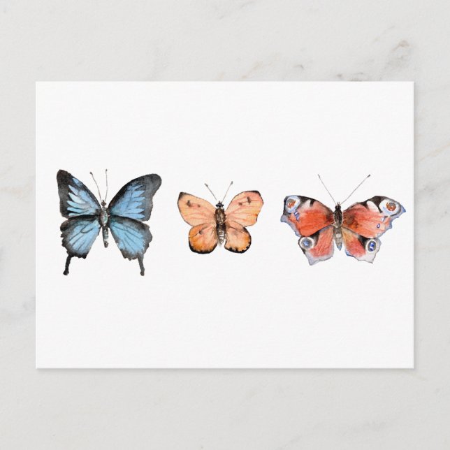 Schmetterlingsmuster Postkarte (Vorderseite)