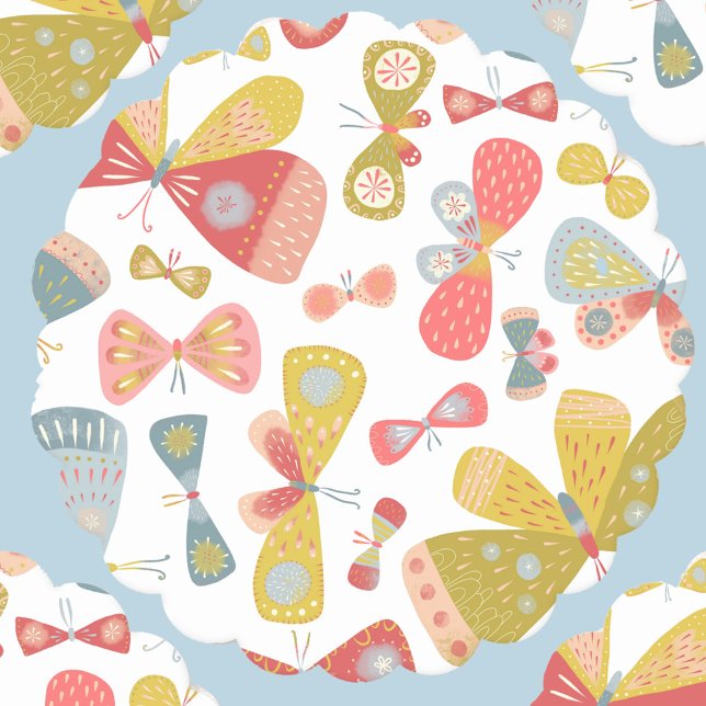 Schmetterlingsmuster Untersetzer (Modern butterfly pattern paper coaster)