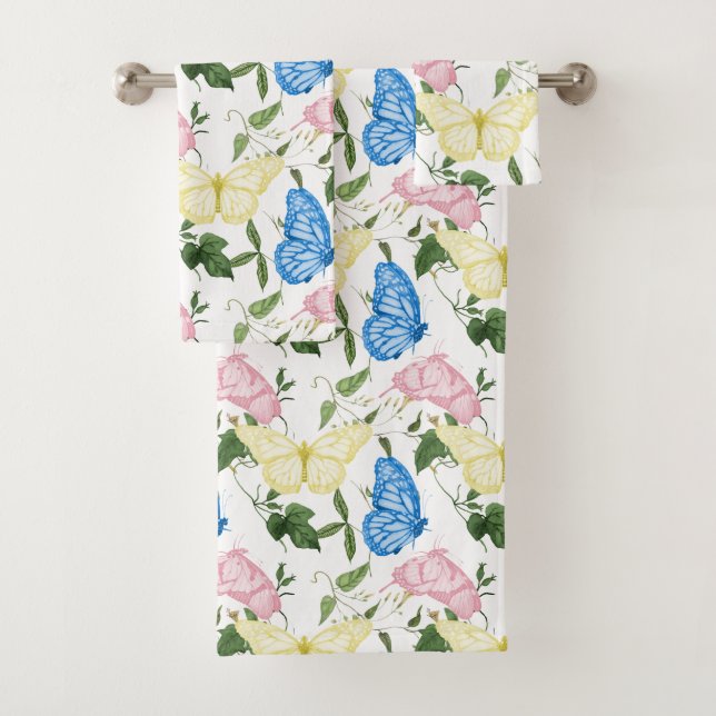 Schmetterlingsmuster Wiese Badhandtuch Set (Insitu)