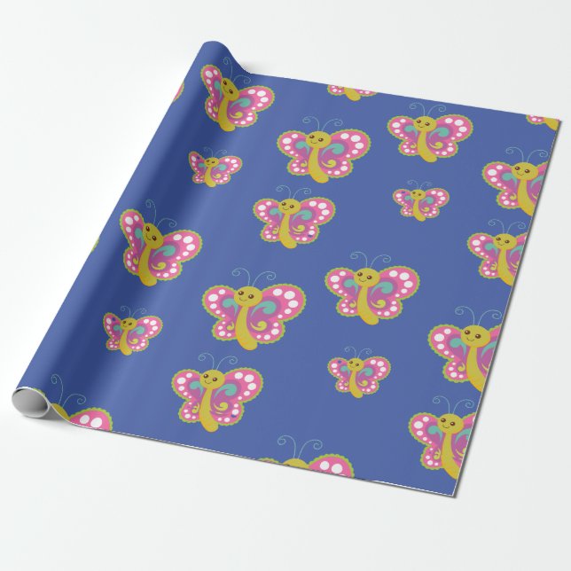 Schmetterlingspapier Geschenkpapier (Ungerollt)
