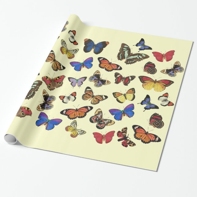 Schmetterlingspapier Geschenkpapier (Ungerollt)