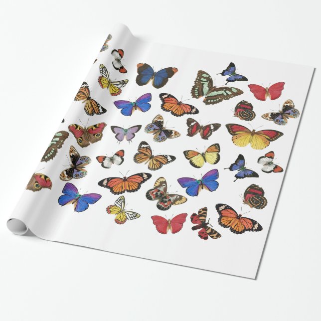 Schmetterlingspapier Geschenkpapier (Ungerollt)