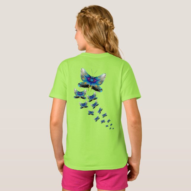Schmetterlingsparade - Farbe in Bewegung T-Shirt (Schwarz voll)