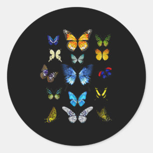 Schmetterlingspflanzen sammeln Schmetterling botan Runder Aufkleber