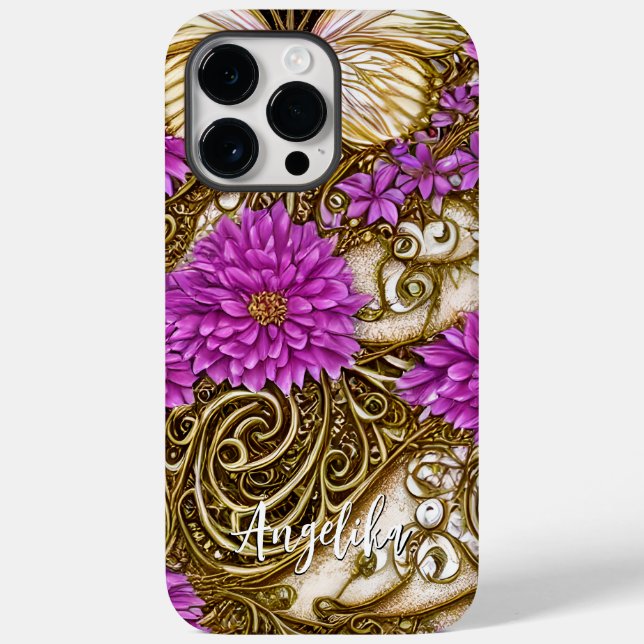 Schmetterlingsplatte mit Personalisiertem Namen Case-Mate iPhone Hülle (Rückseite)