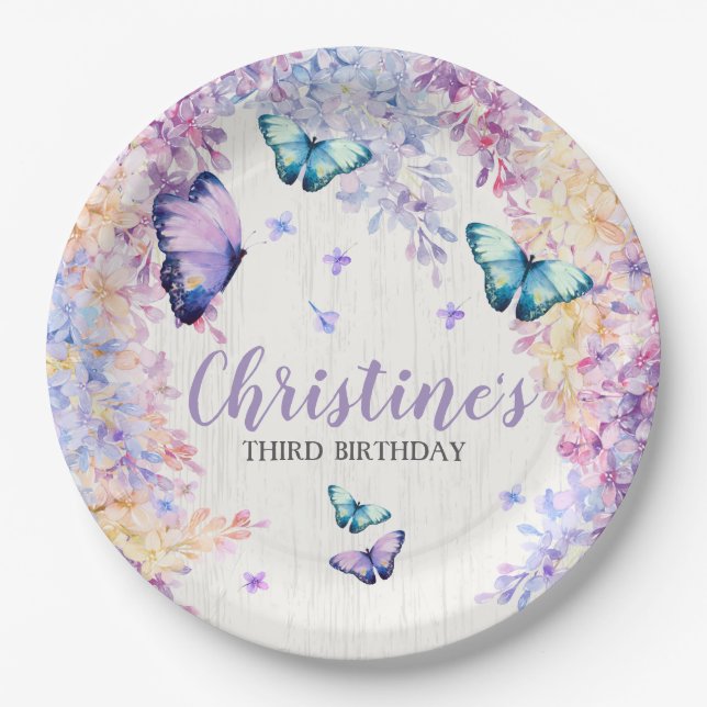 Schmetterlingspopapierplatte Pappteller (Vorderseite)