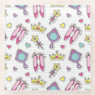 Schmetterlingsprinzessinmuster Glasuntersetzer