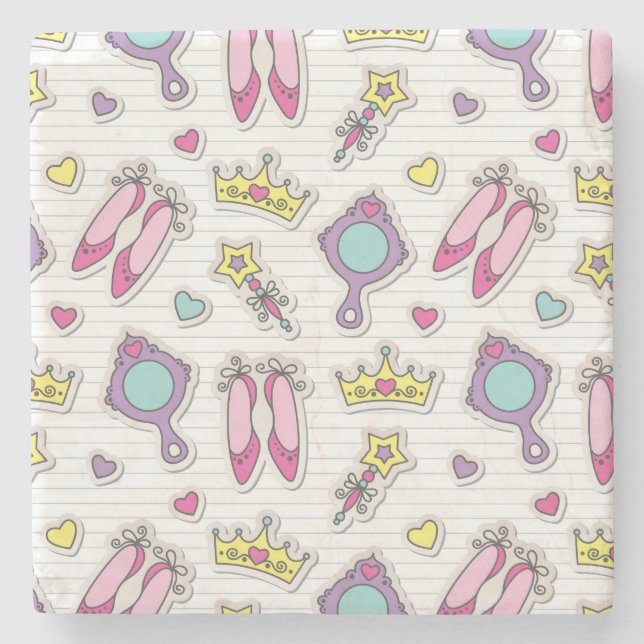 Schmetterlingsprinzessinmuster Steinuntersetzer (Vorderseite)