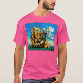 SCHMETTERLINGSSCHIFF Vintage Surreal Abstrakt Fant T-Shirt